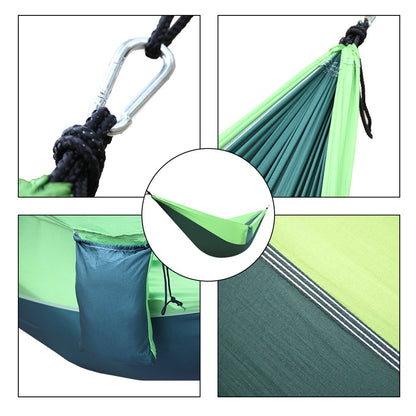 THBOXES Outdoor Camping Hammock Nylon Parachute Fabric Double-Layer Sleep Hammock - Green