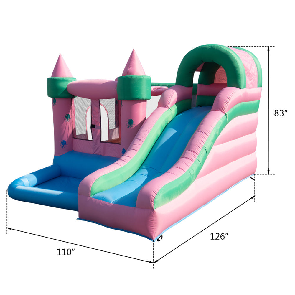 THBOXES Bounce House Inflatable Bouncer with Air Blower Bouncy Castle Pink