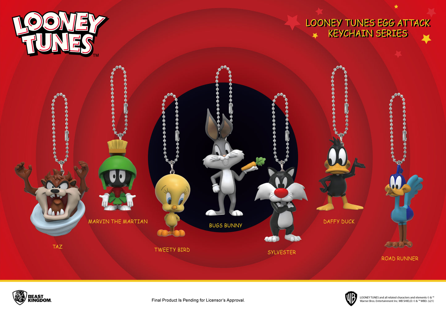 Looney Tunes Egg Attack Keychain Series Blind box set (Keychain)