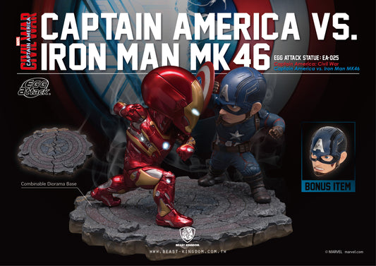 Captain America: Civil War Captain America vs. Iron Man MK46 Statue (Egg Attack)