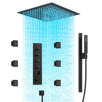 EVERSTEIN LED Thermostatic Shower Head System with Rough-in Valve