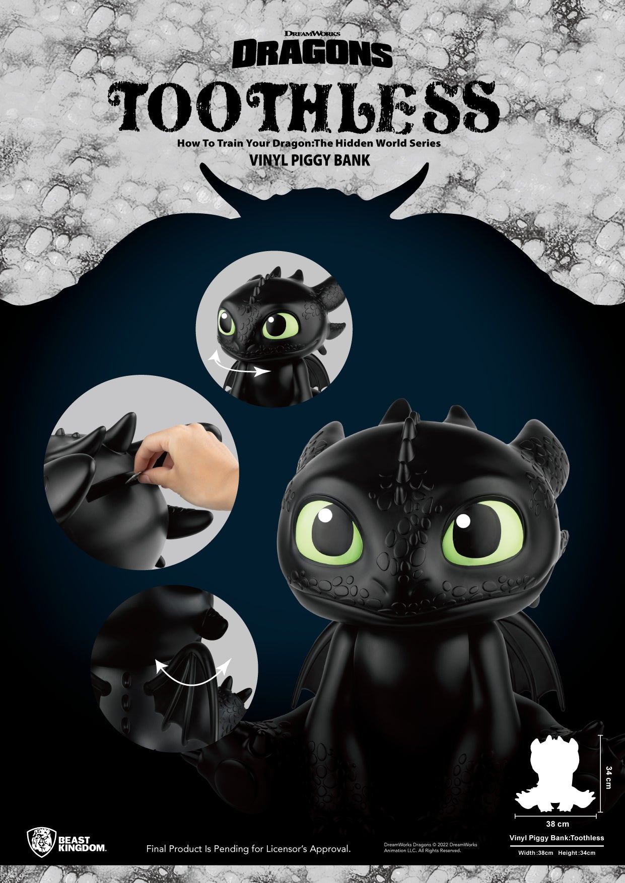 How to Train Your Dragon Serier Vinyl Piggy Bank :Toothless (Piggy Bank)