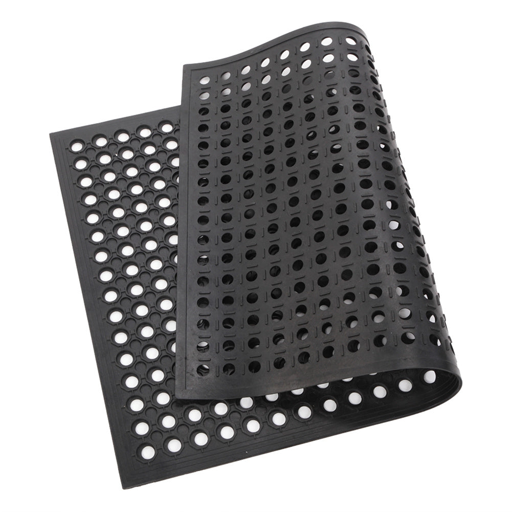 DISHYKOOKER Rubber Hexagonal Mat Waterproof Anti-Slip Floor Mat for Bars Kitchen Restaurants 60x90cm