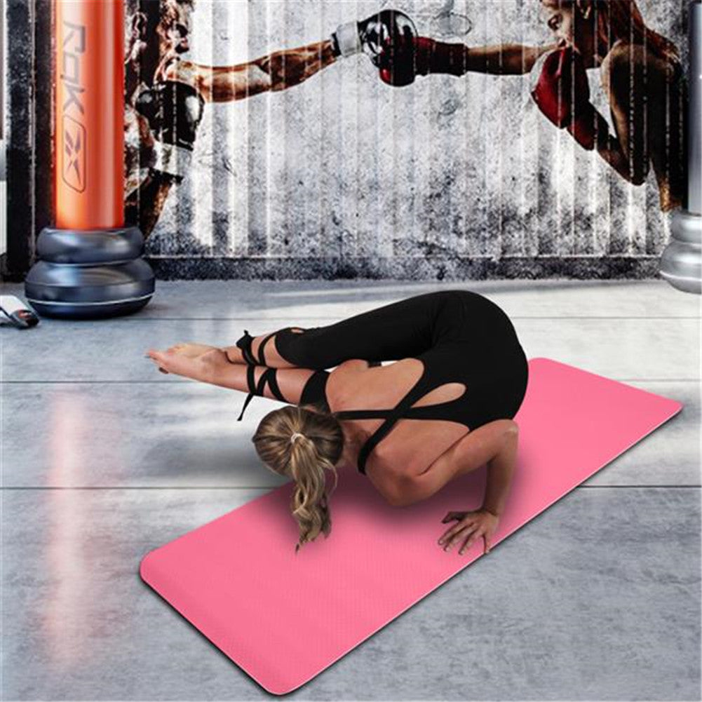 DSSTYLES TPE Yoga Mat 183*61*6cm Non-slip Gym Pad Pink