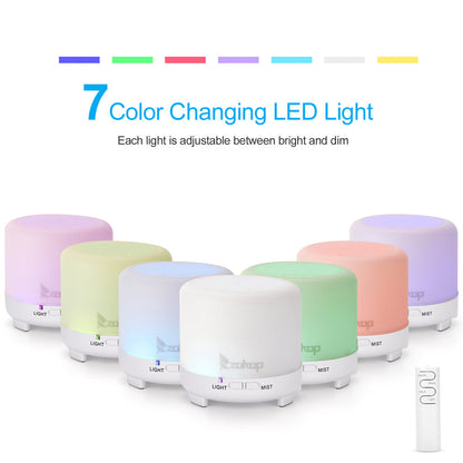 ZOKOP 120ml Usb Aroma Diffuser with Colorful Lights White