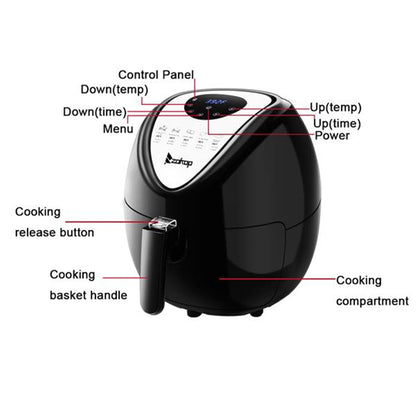 ZOKOP 5.6QT Air Fryer Shelf Food Clip Set Black