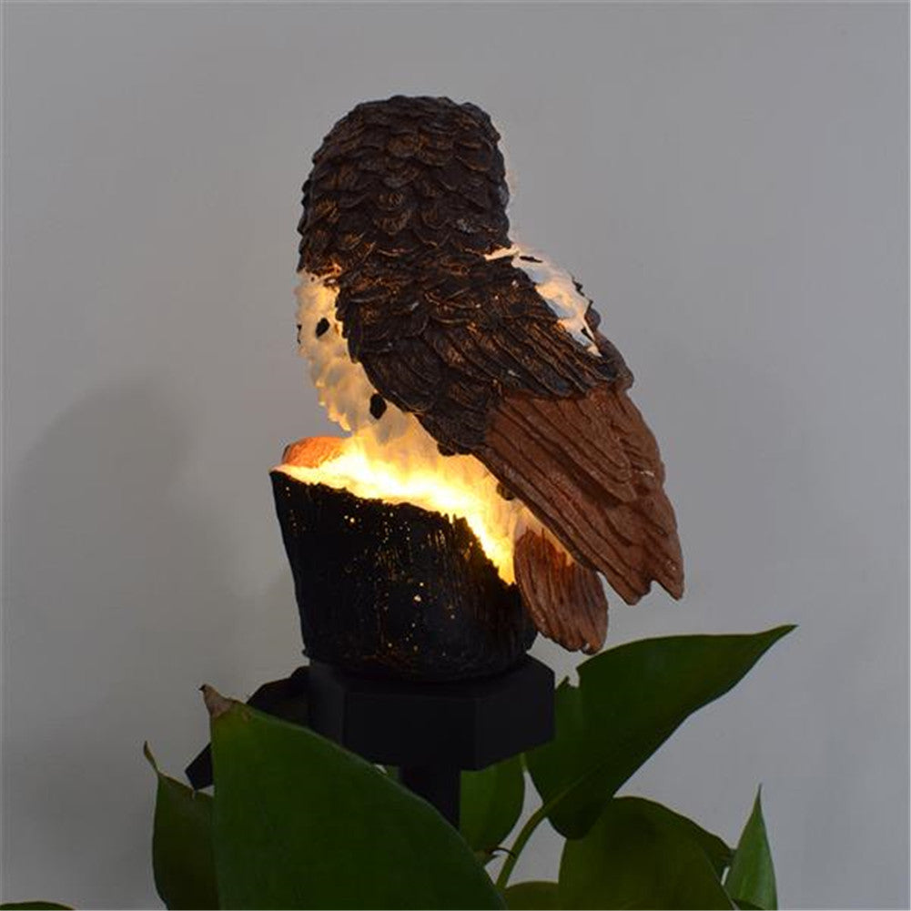 REDCOLOURFUL LED Garden Lights Solar Night Lights Owl Shape Lawn Lamp Brown