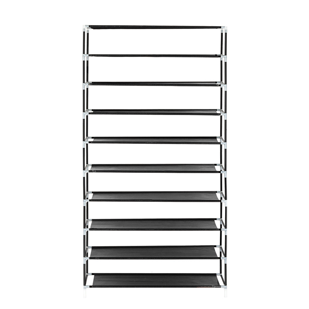 RONSHIN Shoe Rack 10 Layers Widened Black Shoe Cabinet 160*30*88 Black