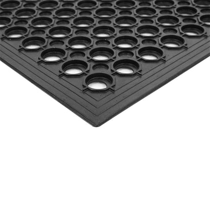 DISHYKOOKER Rubber Hexagonal Mat Waterproof Anti-Slip Floor Mat for Bars Kitchen Restaurants 60x90cm