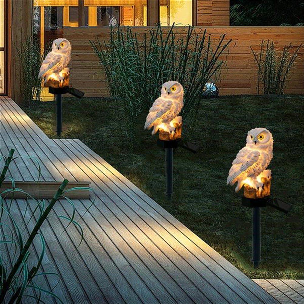 REDCOLOURFUL LED Garden Lights Solar Night Lights Owl Shape Lawn Lamp Brown