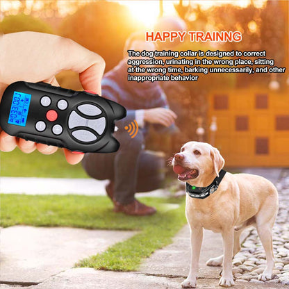 BEESCLOVER Dog Training Collar Dog Shock Collar Rechargeable Waterproof Black