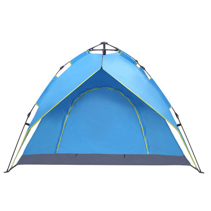 THBOXES Camping Tent 4-side Double-layer Double-door Hydraulic Easy Setup Tent Blue