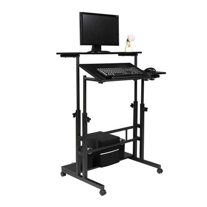 AMYOVE Standing Lifting Computer Table Height Adjustable Laptop Desk Black