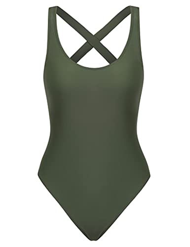 YESFASHION Women Athletic One Piece Swimsuit Racerback Competitive