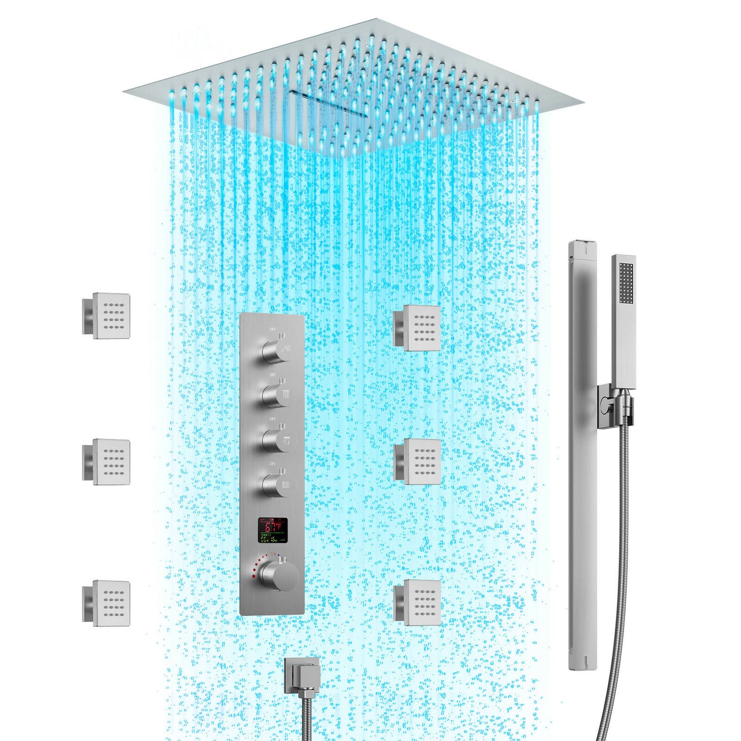 EVERSTEIN LED Thermostatic Shower Head System with Rough-in Valve