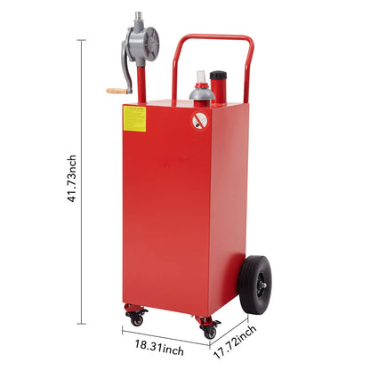 GARVEE 30 Gallon Gas Caddy Portable Fuel Tank With Pump And Wheels Portable Fuel Storage Tank Gasoline Diesel Fuel