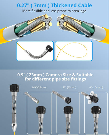 GARVEE 300ft Snake Camera Sewer Camera with Locator 9 Inch HD LCD DVR and Adjustable LEDs for Sewer and Drainage Pipe