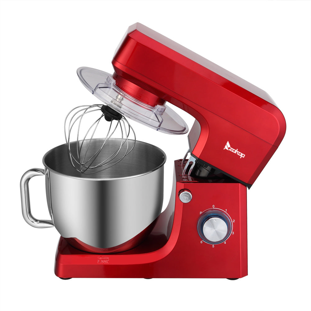 ZOKOP 7.5QT Stand Mixer 6 Speeds Electric Food Mixers Red