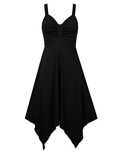 Women's Casual Spaghetti Strap Ruched Asymmetrical