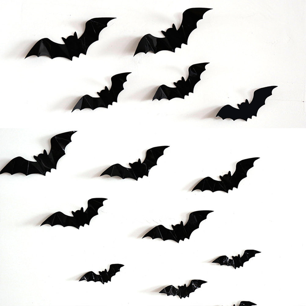 CYNDIE 80PCS Halloween Bat Print Wall  Stickers Household Room Decoration