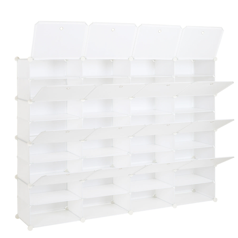 RONSHIN DIY Deformable Shoe Rack Shelf Storage Organizer 162x32x162cm 4 Rows 8-Tier 32 Grids