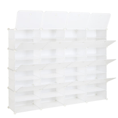 RONSHIN DIY Deformable Shoe Rack Shelf Storage Organizer 162x32x162cm 4 Rows 8-Tier 32 Grids