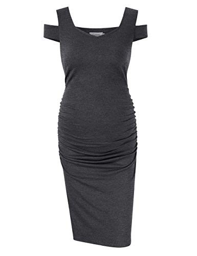 Maternity Dress Women's Casual V Neck Sleeveless Solid Color Ruched Knee-Length Maternity Dresses