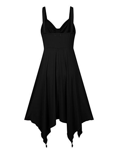 Women's Casual Spaghetti Strap Ruched Asymmetrical