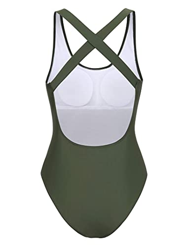 YESFASHION Women Athletic One Piece Swimsuit Racerback Competitive