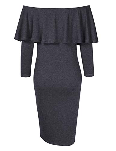 Women's Maternity Dress 3/4 Sleeve Off Shoulder Casual Maxi Dress