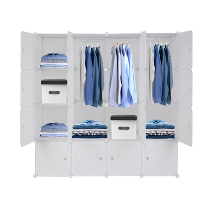 AMYOVE 4 Layer 16 Cube Organizer 142*47*142cm Diy Assemble Cabinet White