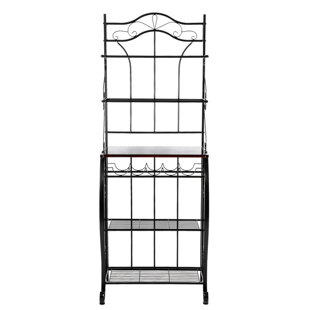 RONSHIN 5-tier Metal Kitchen Rack Storage Holder Organizer Black