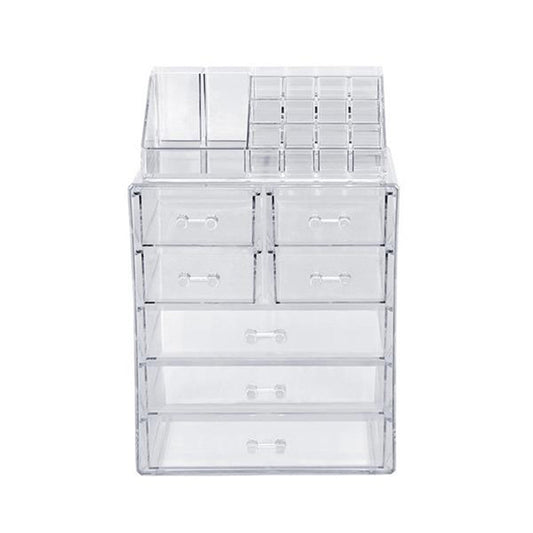 RONSHIN 2pcs Makeup Organizer Cosmetic Storage Drawers Acrylic Makeup Holders Transparent