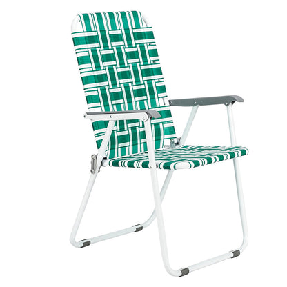 ALICIAN 2pcs Beach Chair Steel Tube Bearing 120kg Folding Beach Chair Light Green Stripes