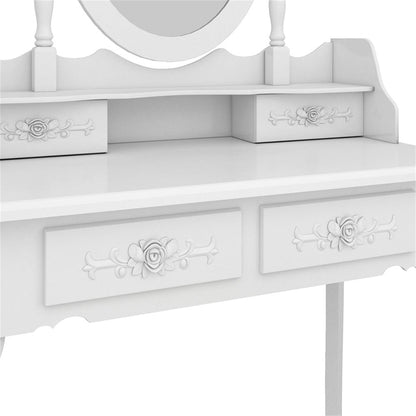 AMYOVE Mirror Dresser Mdf Modern Concise 4-Drawer Removable Mirror Dresser