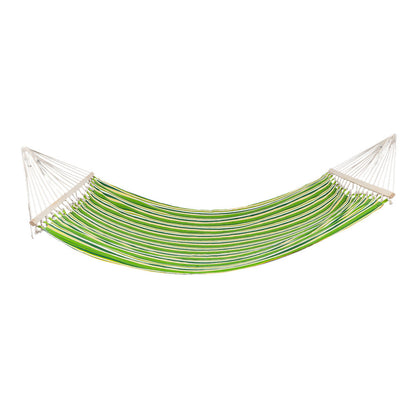 THBOXES 2 People Hammock with Wooden Poles Green Print Hanging Bed Green