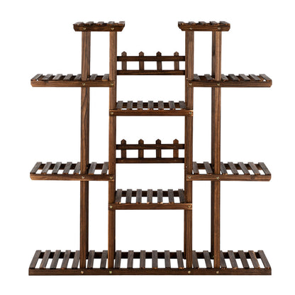 ALICIAN 6-tier 11-base Multi-functional Wood Plant Stand Plant Organizing Rack