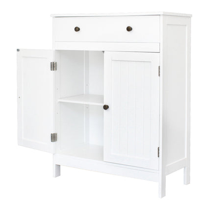 AMYOVE Mdf Bathroom Cabinet with 2 Door Drawer Space-Saving Storage Cabinet