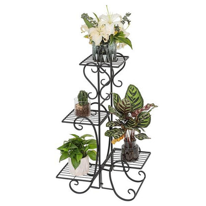 ALICIAN 4-Tier Metal Shelves Flower Pot Plant Stand Display for Garden