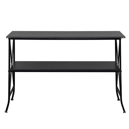 AMYOVE 2 Tier Console Table Household Desk Furniture Black