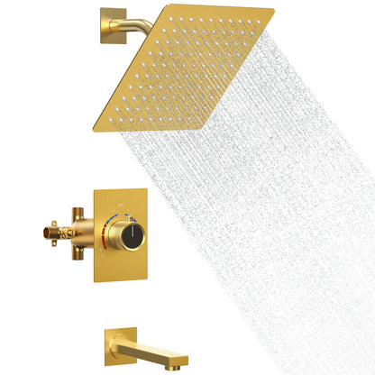 AquaSpa 8" High-Pressure Function Rainfall Shower Head, Wall Mount, Rough in-Valve, 2.5 GPM