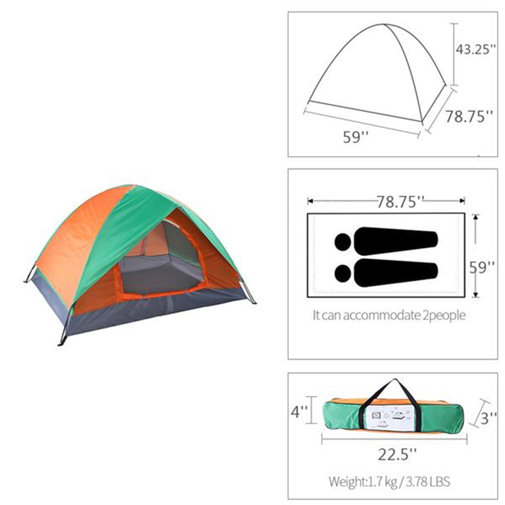 THBOXES Double-door Double-layer Folding Tent for Out Camping Beach Shelter