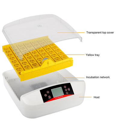 DISHYKOOKER Automatic Incubator 56 Eggs Incubator ABS Transparent White