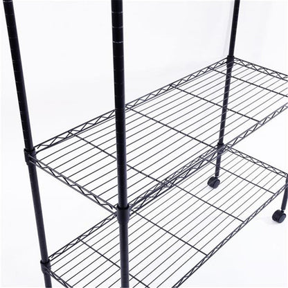 RONSHIN 165*90*35 Shelving Rack Storage Rack 5-Layer Metal Rack Black