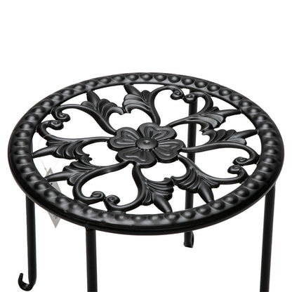 ALICIAN 4pcs Round Ironwork Plant Stand Corner Plant Shelf Racks