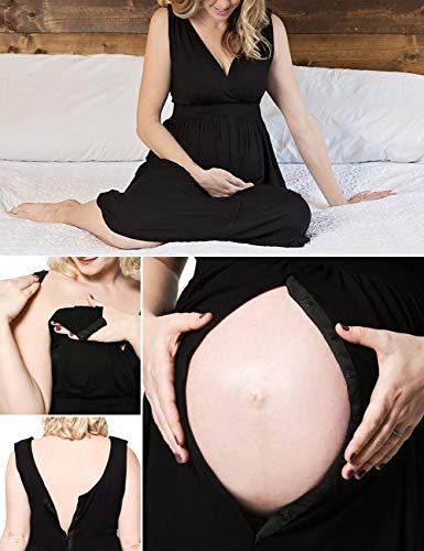 Maternity Dress Women's Scoop Neck Could Shoulder Ruched Maternity Dresses