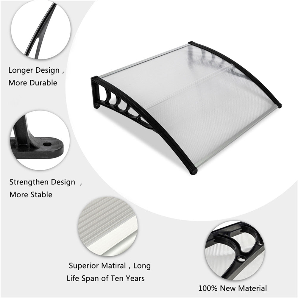 RONSHIN Eaves Canopy 100*100 Roof Canopy Mini Rain Sun Shelter for Household Door Window