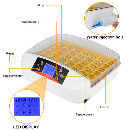 DISHYKOOKER Automatic Incubator 42 Eggs Incubator White