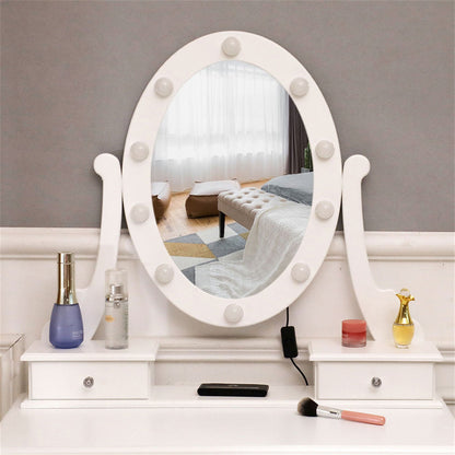 AMYOVE 5-drawer Dressing Table with Single Mirror White