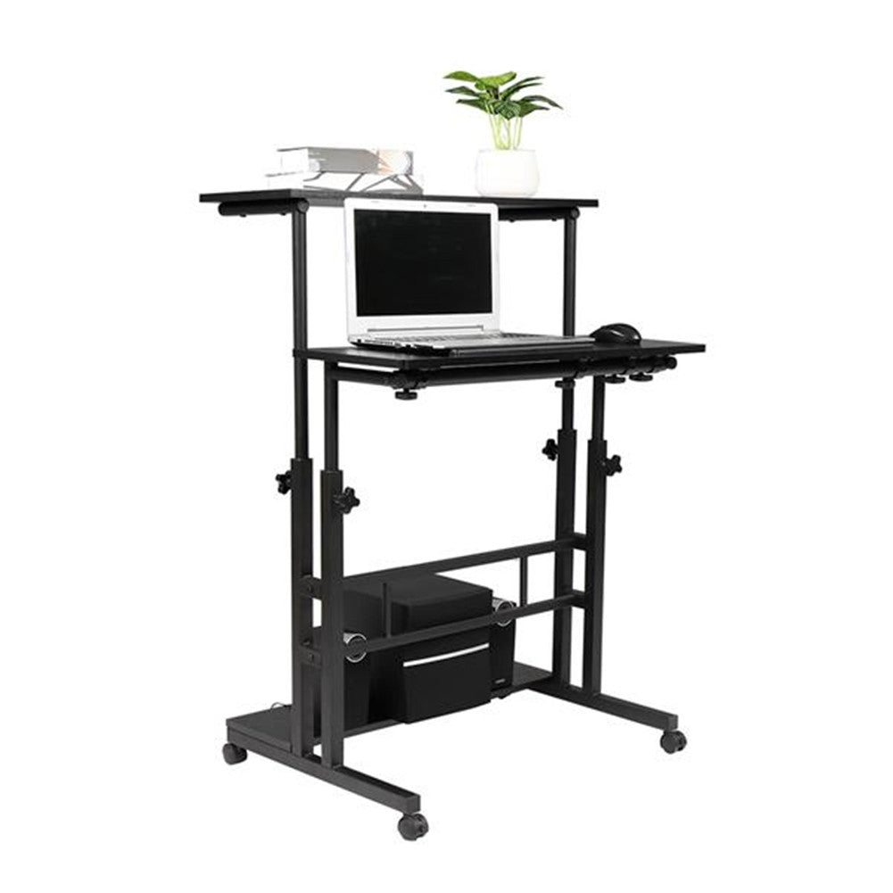 AMYOVE Standing Lifting Computer Table Height Adjustable Laptop Desk Black